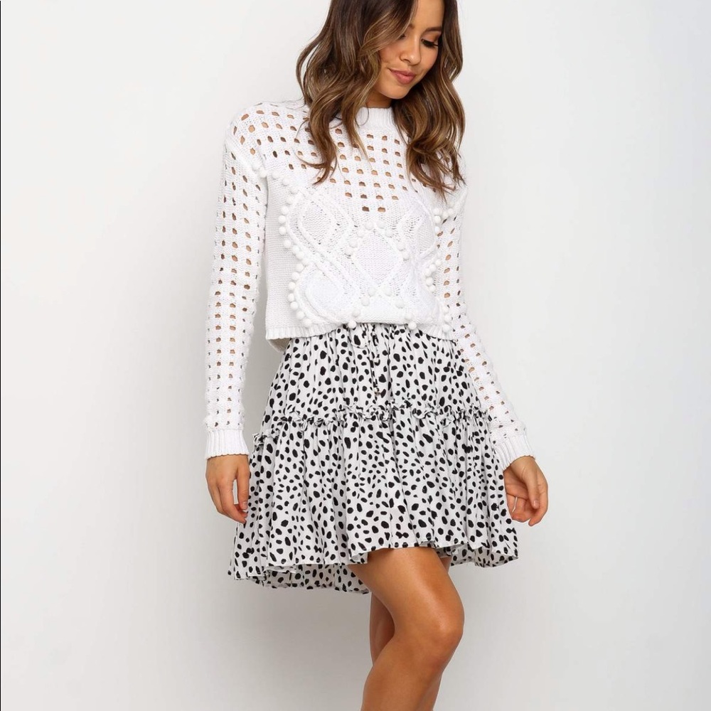 Black + White Flirty Skirt
